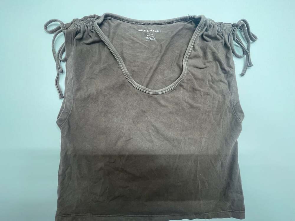 American Eagle Tank Top Size M Brown Shoulder Tie-Straps